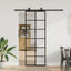 skydedør med hardwaresæt 76x205 cm ESG glas sort