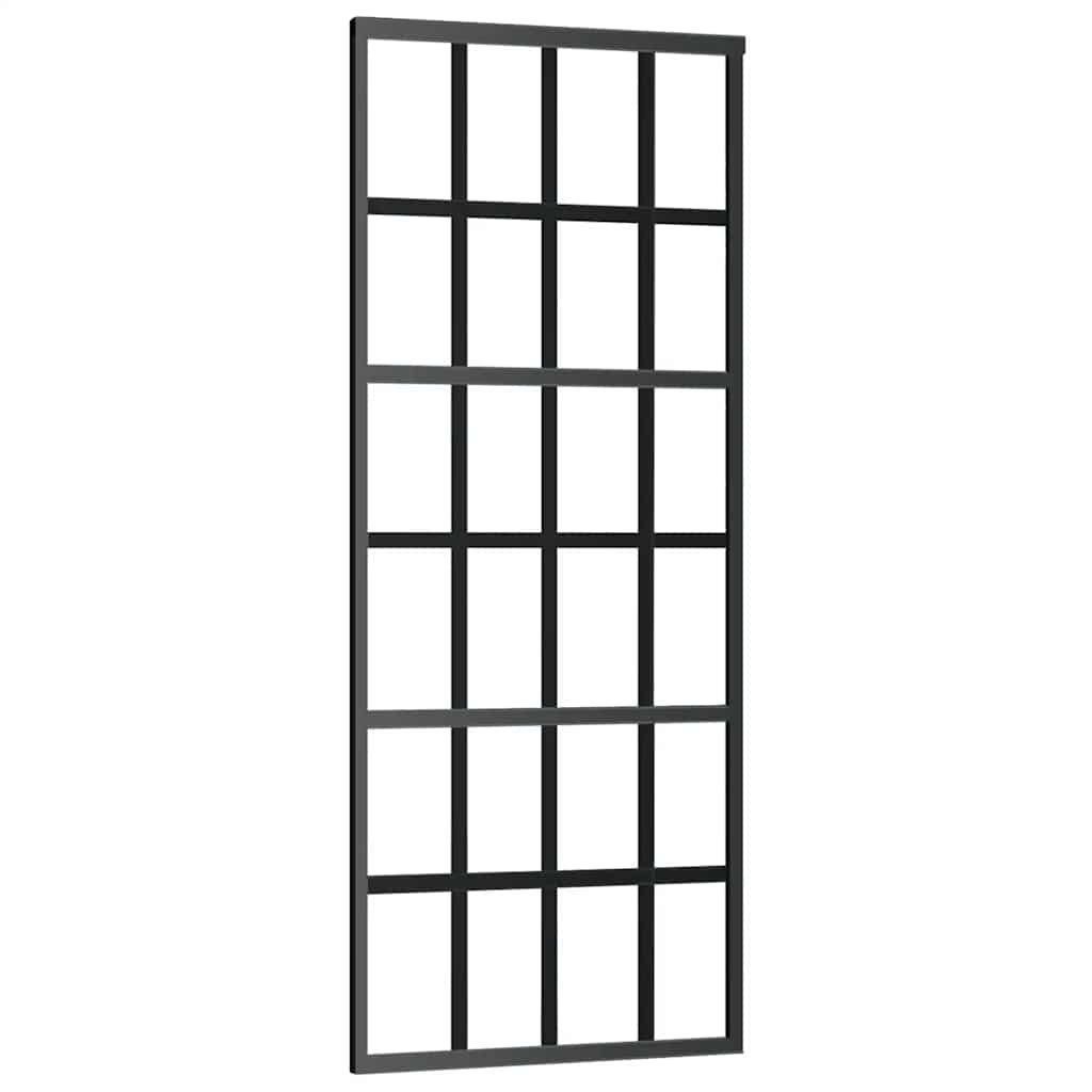 skydedør med hardwaresæt 76x205 cm ESG glas sort