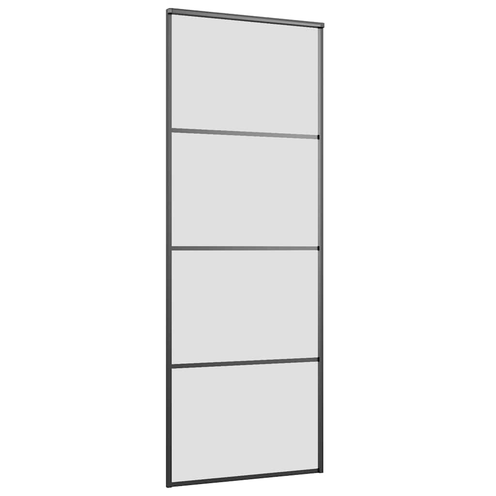skydedør med hardwaresæt 76x205 cm ESG glas sort