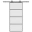 skydedør med hardwaresæt 90x205 cm ESG glas sort