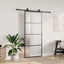 skydedør med hardwaresæt 90x205 cm ESG glas sort
