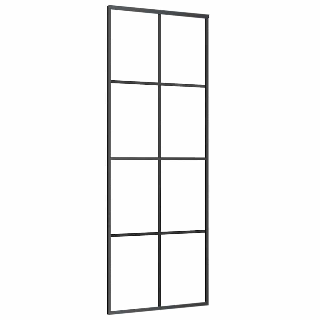 skydedør med hardwaresæt 76x205 cm ESG glas sort