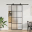 skydedør med hardwaresæt 90x205 cm ESG glas sort