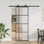 skydedør med hardwaresæt 76x205 cm ESG glas sort