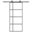 skydedør med hardwaresæt 90x205 cm ESG glas sort