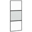 skydedør med hardwaresæt 90x205 cm hærdet glas sort