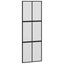 skydedør med hardwaresæt 90x205 cm hærdet glas sort