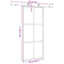 skydedør med hardwaresæt 90x205 cm hærdet glas sort