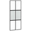 skydedør med hardwaresæt 90x205 cm hærdet glas sort