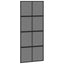 skydedør med hardwaresæt 90x205 cm hærdet glas sort