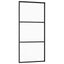 skydedør med hardwaresæt 90x205 cm ESG glas sort