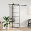 skydedør med hardwaresæt 76x205 cm ESG glas sort