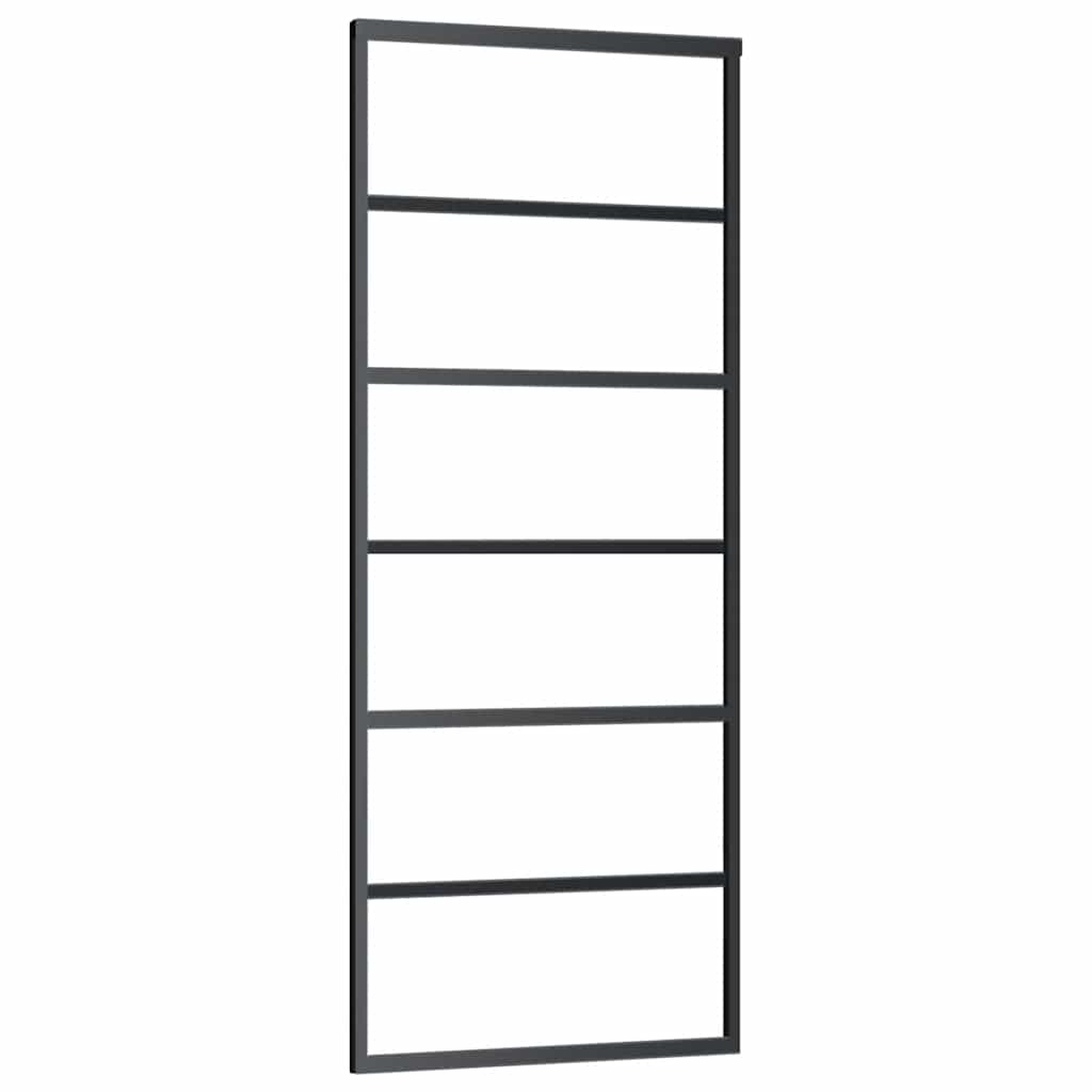 skydedør med hardwaresæt 76x205 cm ESG glas sort