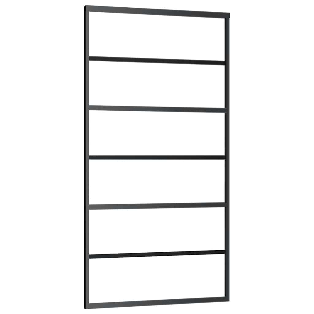 skydedør med hardwaresæt 102x205 cm ESG glas sort