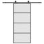 skydedør med hardwaresæt 90x205 cm ESG glas sort