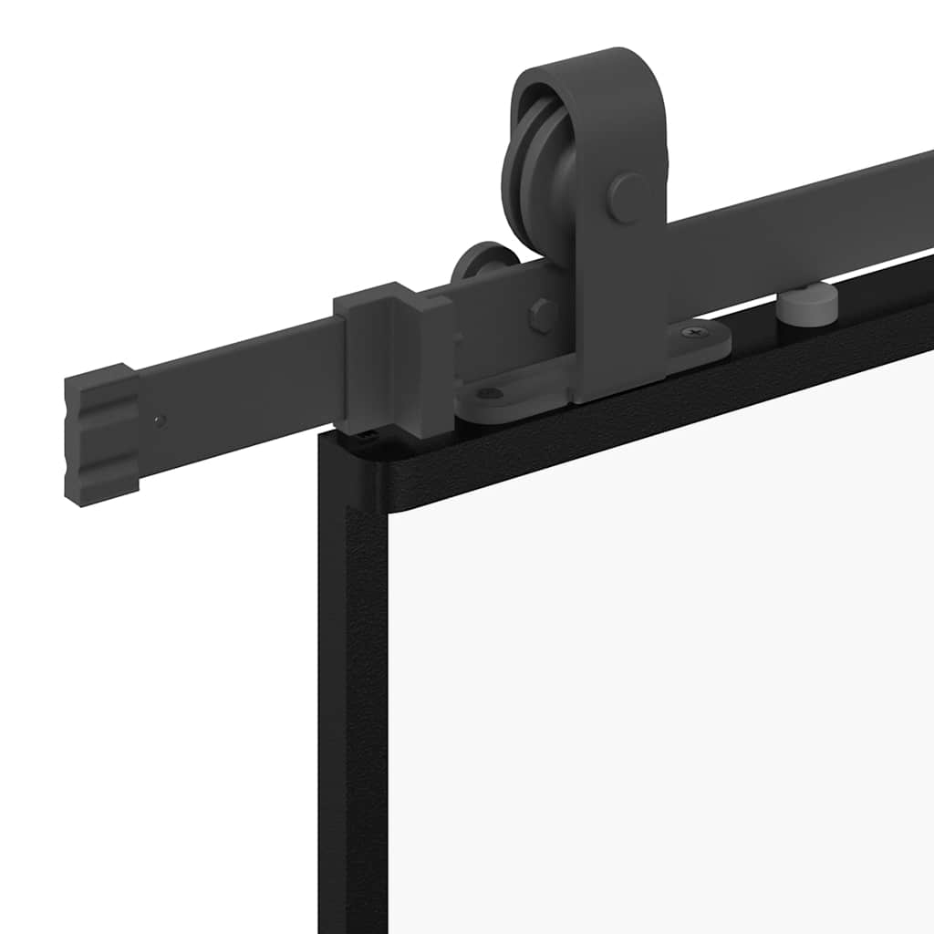 skydedør med hardwaresæt 102,5x205 cm ESG glas sort