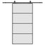 skydedør med hardwaresæt 102,5x205 cm ESG glas sort