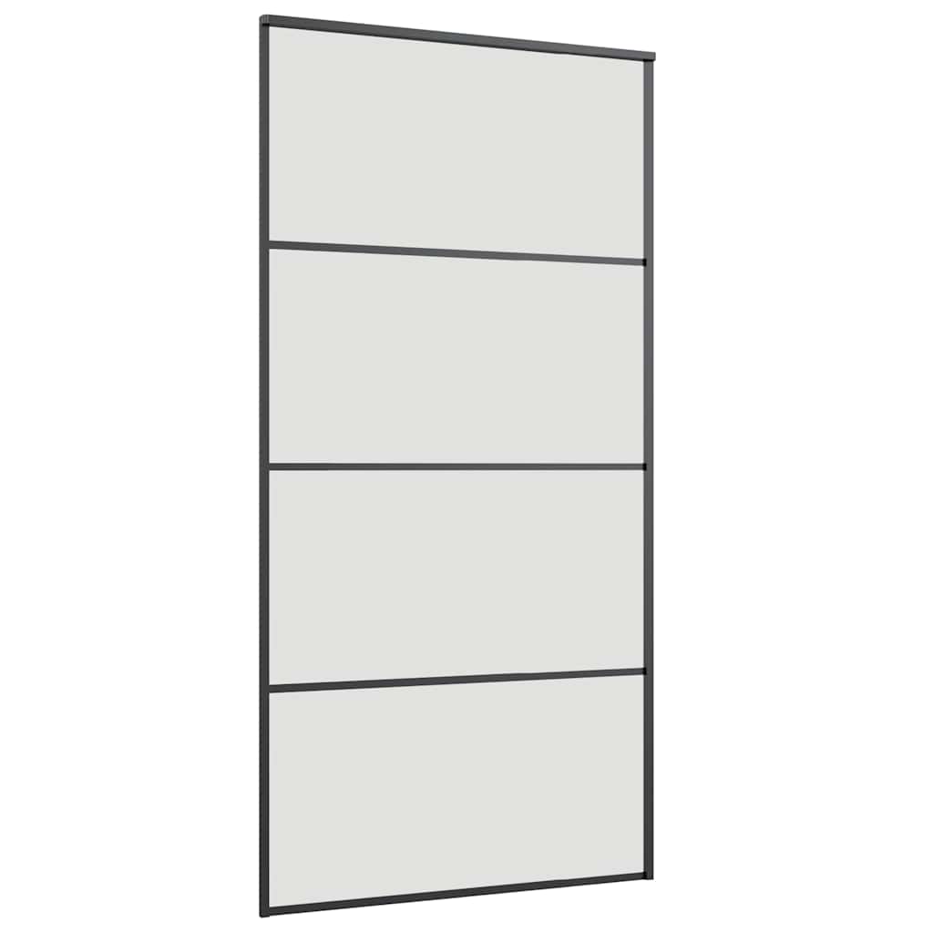 skydedør med hardwaresæt 102,5x205 cm ESG glas sort