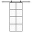 skydedør med hardwaresæt 90x205 cm ESG glas sort