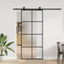 skydedør med hardwaresæt 90x205 cm ESG glas sort