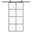 skydedør med hardwaresæt 102,5x205 cm ESG glas sort