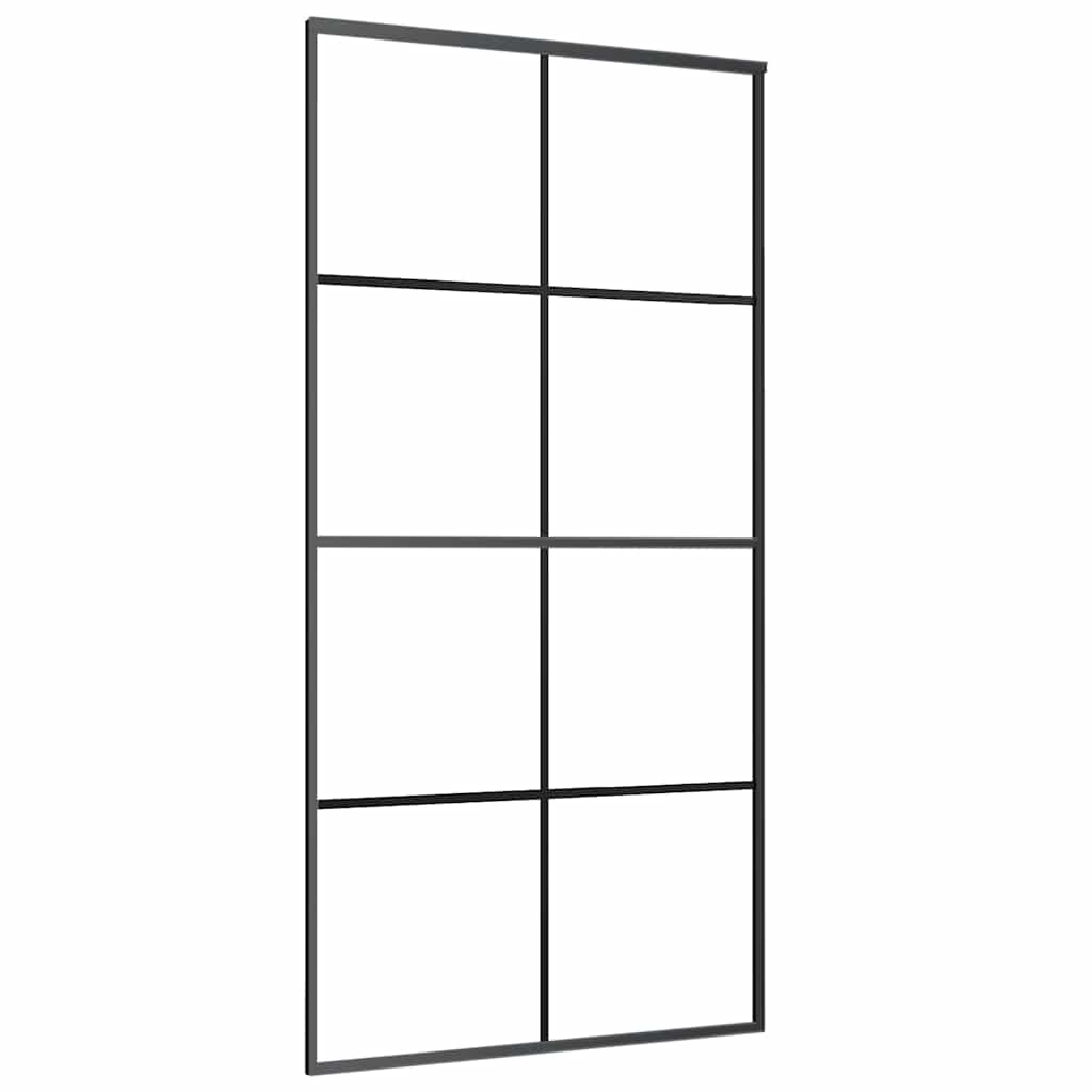 skydedør med hardwaresæt 102,5x205 cm ESG glas sort