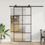 skydedør med hardwaresæt 102,5x205 cm ESG glas sort