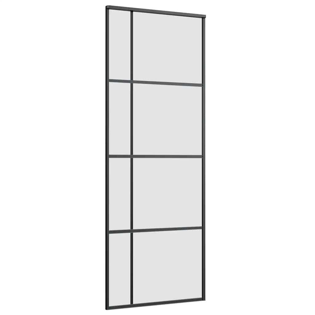 skydedør med hardwaresæt 76x205 cm ESG glas sort