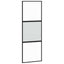 skydedør med hardwaresæt 76x205 cm hærdet glas sort