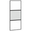skydedør med hardwaresæt 90x205 cm hærdet glas sort