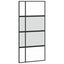 skydedør med hardwaresæt 102,5x205 cm hærdet glas sort