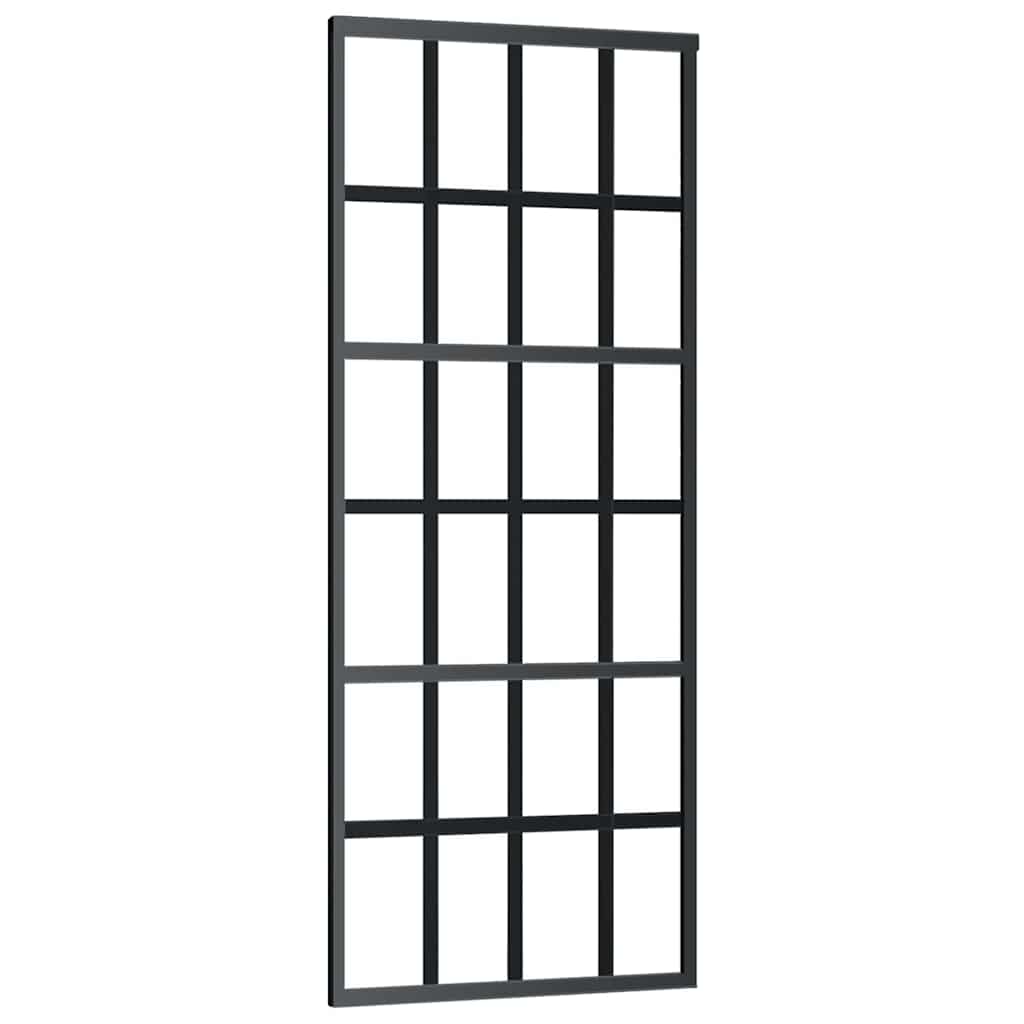 skydedør med hardwaresæt 76x205 cm ESG glas sort