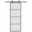 skydedør med hardwaresæt 76x205 cm ESG glas sort