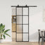skydedør med hardwaresæt 76x205 cm ESG glas sort