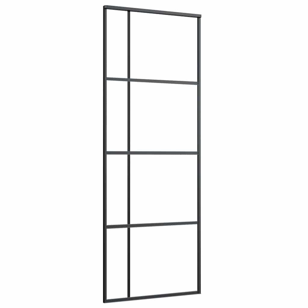 skydedør med hardwaresæt 76x205 cm ESG glas sort