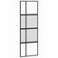 skydedør med hardwaresæt 76x205 cm hærdet glas sort
