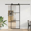 skydedør med hardwaresæt 76x205 cm ESG glas sort