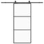 skydedør med hardwaresæt 90x205 cm ESG glas sort