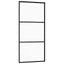 skydedør med hardwaresæt 90x205 cm ESG glas sort