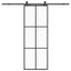 skydedør med hardwaresæt 76x205 cm ESG glas sort