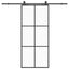 skydedør med hardwaresæt 90x205 cm ESG glas sort