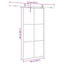skydedør med hardwaresæt 102x205 cm ESG glas sort