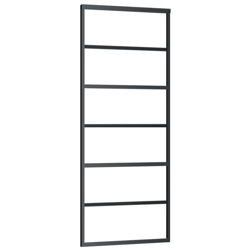skydedør med hardwaresæt 76x205 cm ESG glas sort