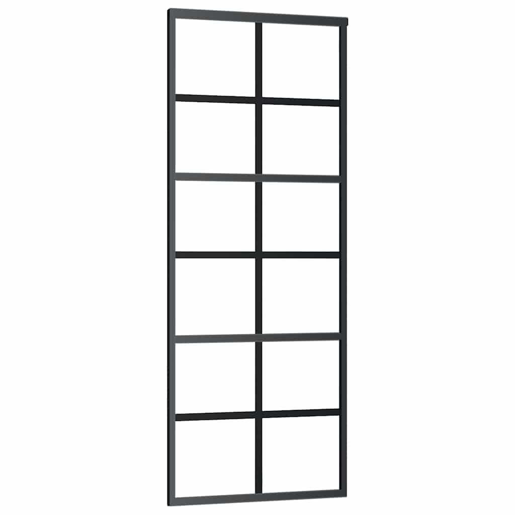 skydedør med hardwaresæt 76x205 cm ESG glas sort