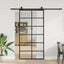 skydedør med hardwaresæt 102x205 cm ESG glas sort