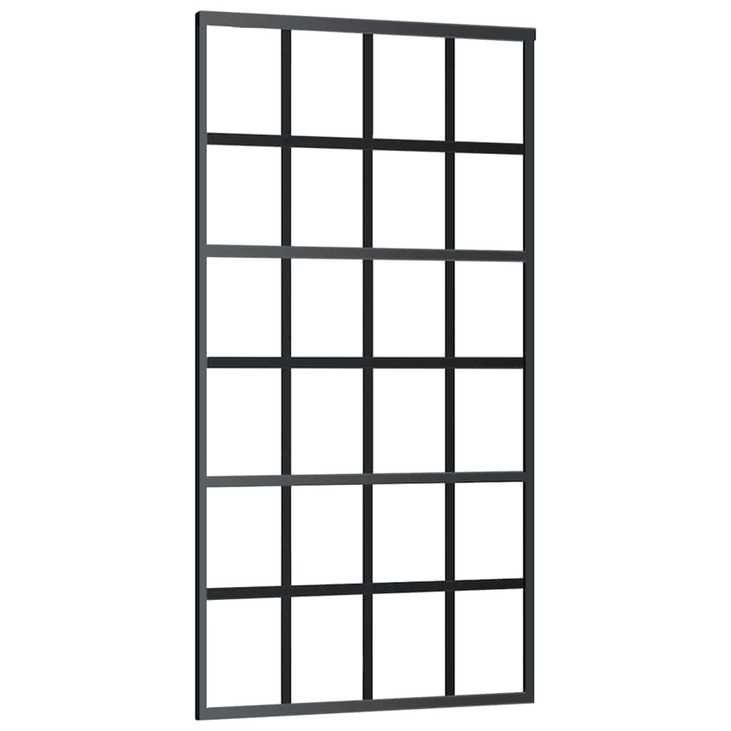 skydedør med hardwaresæt 102x205 cm ESG glas sort