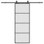 skydedør med hardwaresæt 76x205 cm ESG glas sort