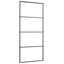 skydedør med hardwaresæt 90x205 cm ESG glas sort