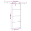 skydedør med hardwaresæt 90x205 cm ESG glas sort