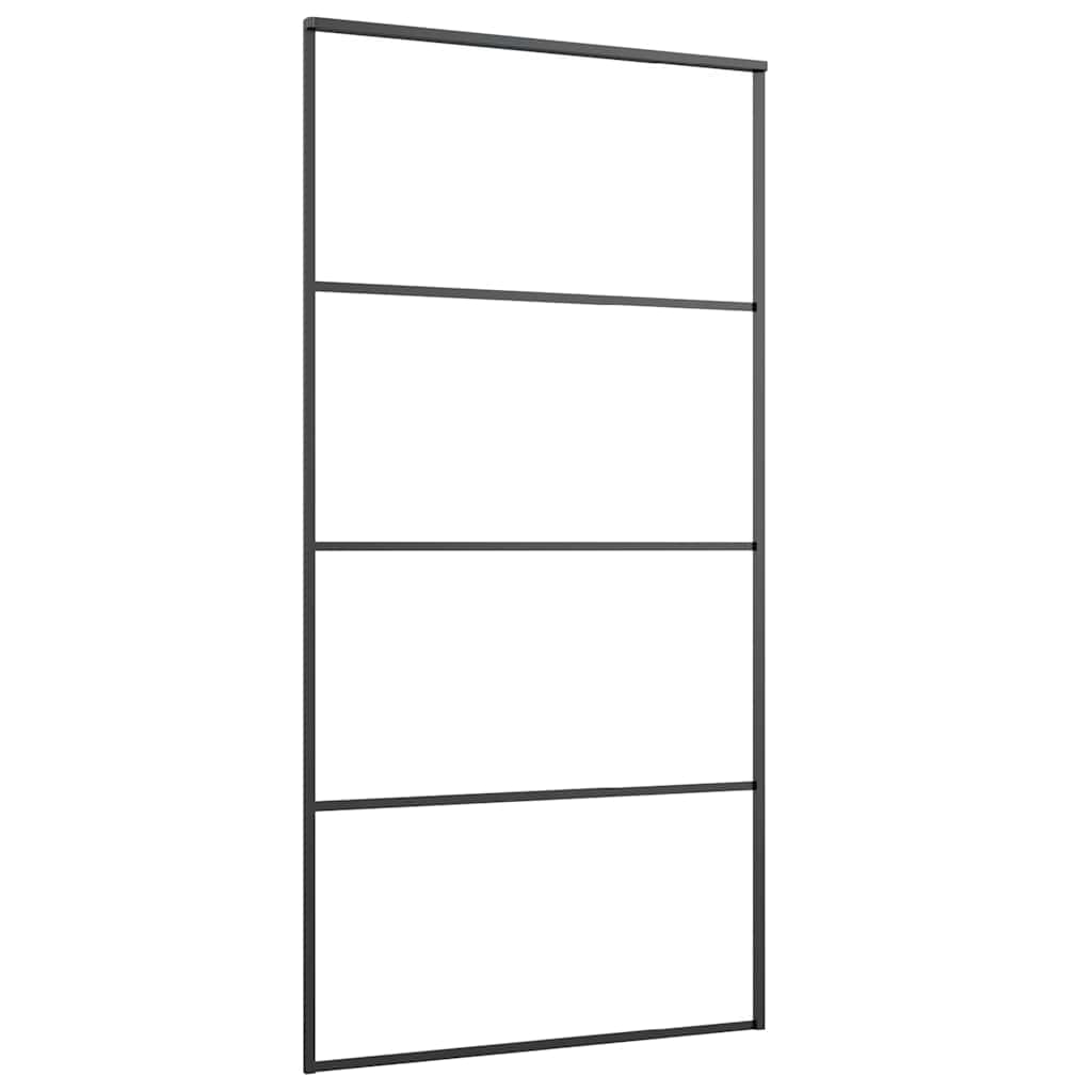skydedør med hardwaresæt 102,5x205 cm ESG glas sort